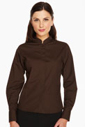 Mandarin Collar Blouse Long Sleeve